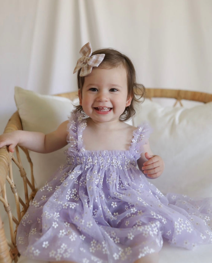 Kids little girls Arabella Daisy Tulle Dress - Lilac