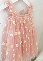 Load image into Gallery viewer, Kids little girl Arabella Daisy Tulle Dress -Pink/Yellow
